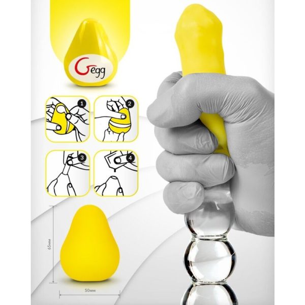 G-VIBE - UOVO MASTURBATORE RIUTILIZZABILE GIALLO STRUTTURATO - immagine 4