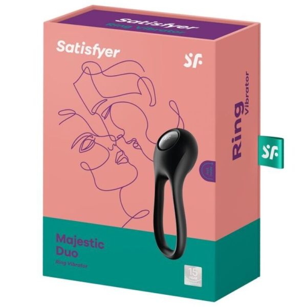 SATISFYER - VIBRATORE AD ANELLO MAJESTIC DUO NERO - immagine 4