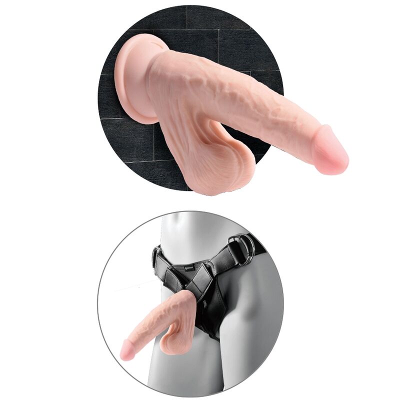 KING COCK - PLUS 3D DILDO SFERE OSCILLANTI 24.5 CM PELLE CHIARA - immagine 4