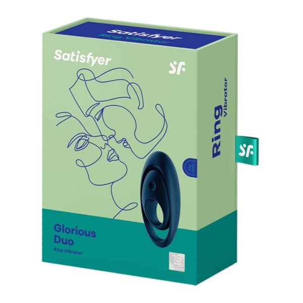 SATISFYER - VIBRATORE AD ANELLO GLORIOUS DUO BLU - immagine 3