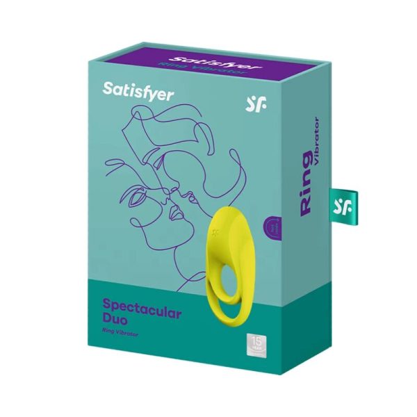 SATISFYER - VIBRATORE AD ANELLO DUO SPETTACOLARE GIALLO - immagine 3