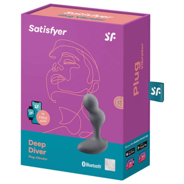 SATISFYER - APP PLUG VIBRANTE DEEP DIVER GRIGIO - immagine 4