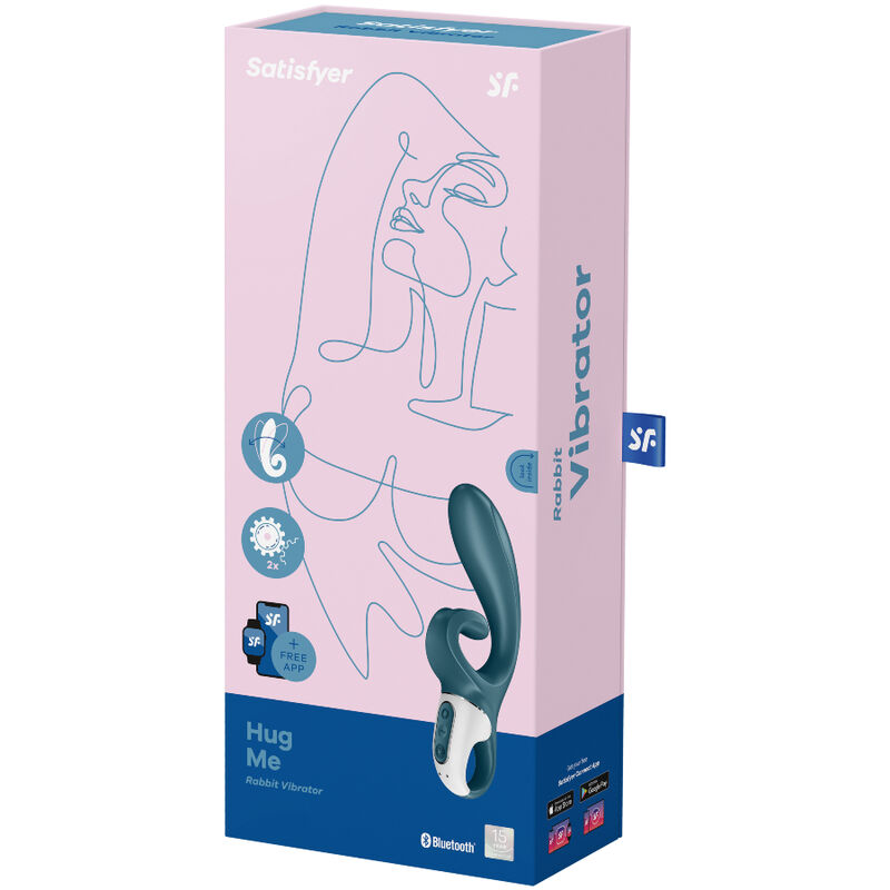 SATISFYER - HUG ME VIBRADOR RABBIT APP AZUL - immagine 4