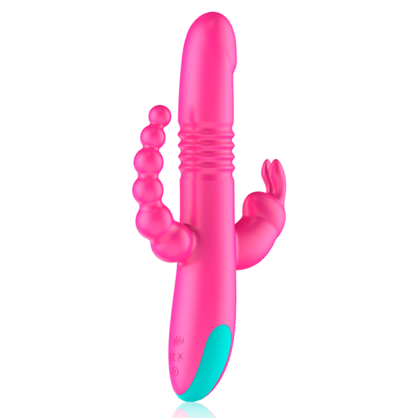 HAPPY LOKY - TRIPLA STIMOLAZIONE DONALD: COMPATIBILE CON LA TECNOLOGIA WIRELESS ANALE, G-SPOT E CLITORIDEA WATCHME - immagine 4