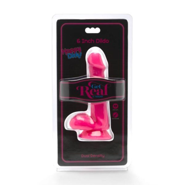 GET REAL - HAPPY DICKS DILDO 12 CM SFERE ROSA - immagine 2