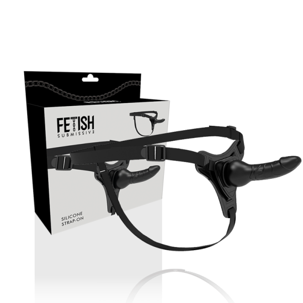 FETISH SUBMISSIVE HARNESS - SILICONE NERO REALISTICO 16 CM - immagine 2