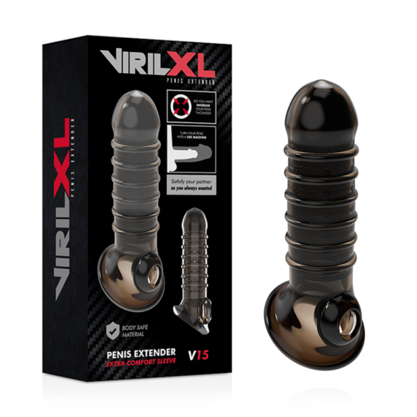 VIRILXL - ESTENSIONE E GUAINA PER PENE V15 NERO - immagine 2