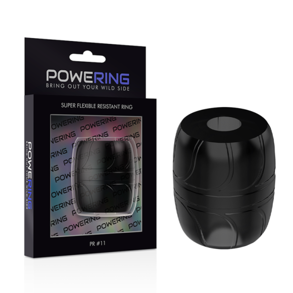 POWERING - ANELLO PER PENE SUPER FLESSIBILE E RESISTENTE 5 CM PR11 NERO - immagine 4