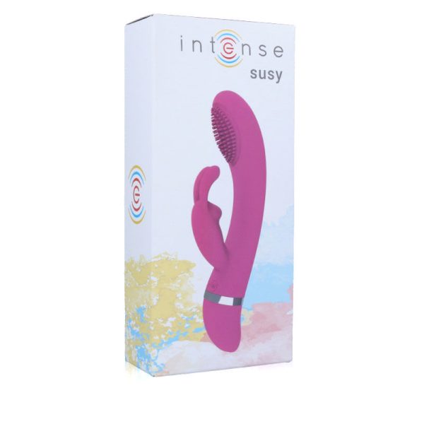 INTENSE - VIBRATORE OSCILLANTE SUSY IN SILICONE ROSA CONIGLIO - immagine 3