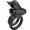 PRETTY LOVE - DOPPIO ANELLO VIBRANTE CON STIMOLATORE NERO - immagine 4
