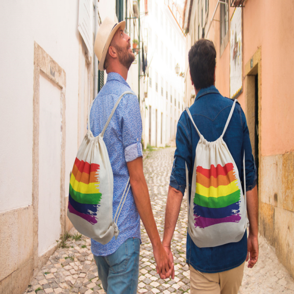 PRIDE - ZAINO CON BANDIERA LGBT IN COTONE - immagine 2