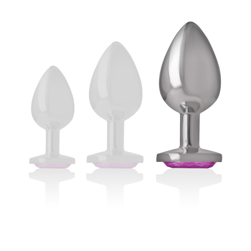 INTENSE - PLUG ANALE IN METALLO ALLUMINIO CUORE ROSA TAGLIA L - immagine 5