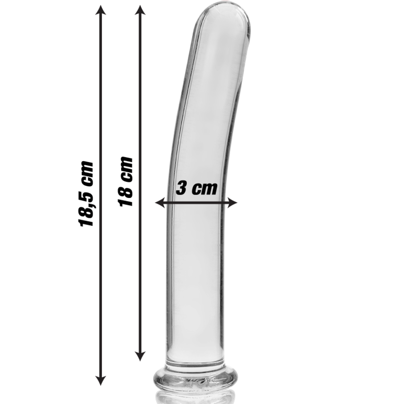 NEBULA SERIES BY IBIZA - MODELLO 17 DILDO IN VETRO BOROSILICATO TRASPARENTE 18.5 CM -O- 3 CM - immagine 3