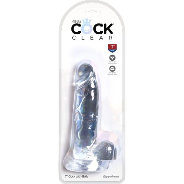 KING COCK - CLEAR PENE REALISTICO CON SFERE 15.2 CM TRASPARENTE - immagine 5