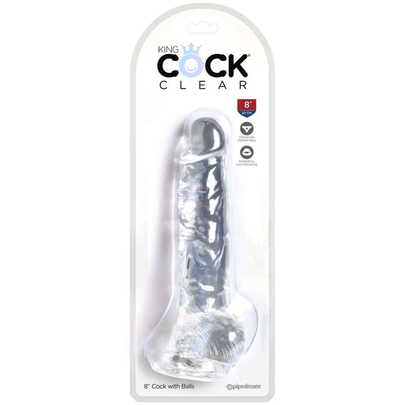 KING COCK - CLEAR PENE REALISTICO CON SFERE 16.5 CM TRASPARENTE - immagine 5