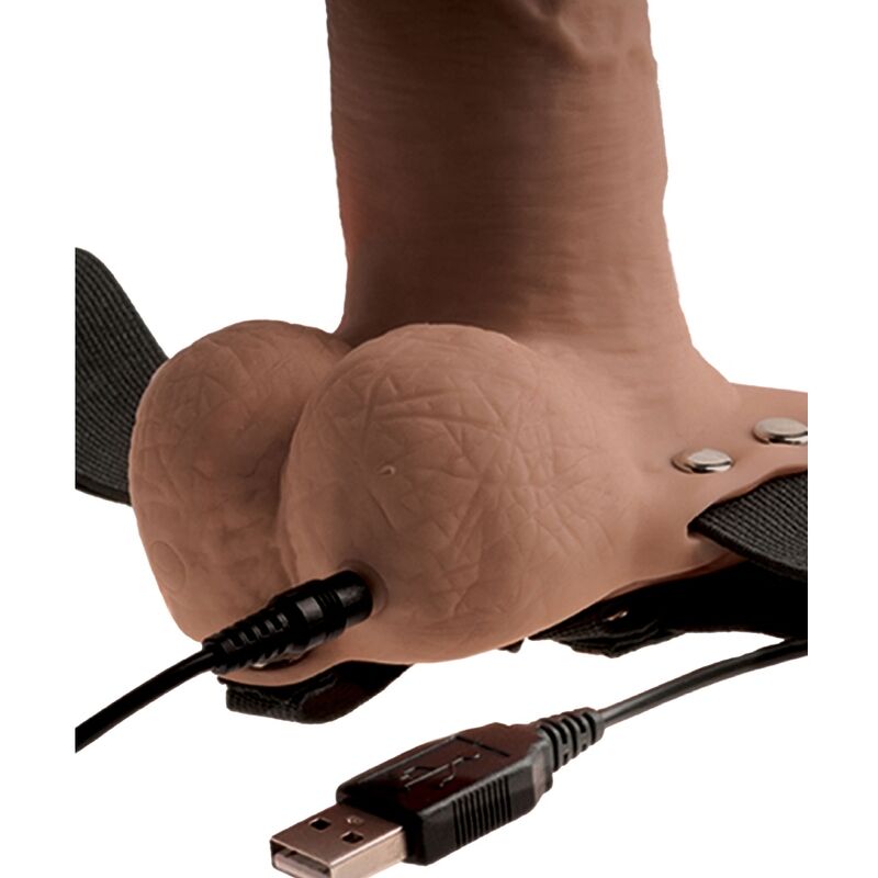 FETISH FANTASY SERIES - IMBRACATURA REGOLABILE PENE REALISTICO CON TESTICOLI RICARICABILI E VIBRATORE 15 CM - immagine 3