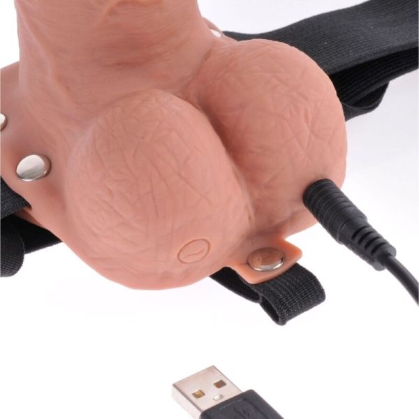 FETISH FANTASY SERIES - IMBRACATURA REGOLABILE PENE REALISTICO CON SFERE RICARICABILI E VIBRATORE 17,8 CM - immagine 4