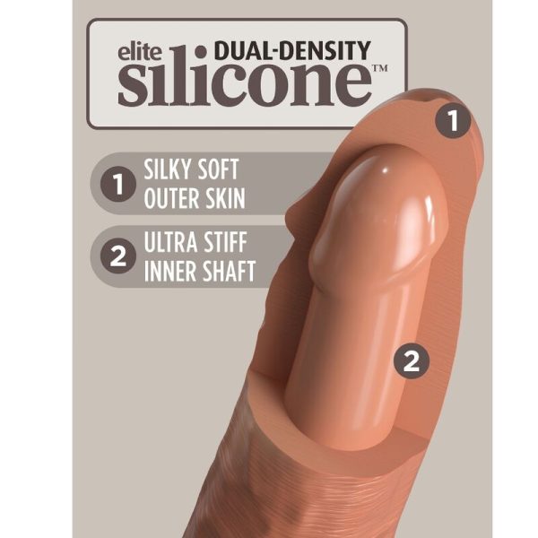 KING COCK - ELITE DILDO REALISTICO IN SILICONE 20.3 CM CARAMEL - immagine 4