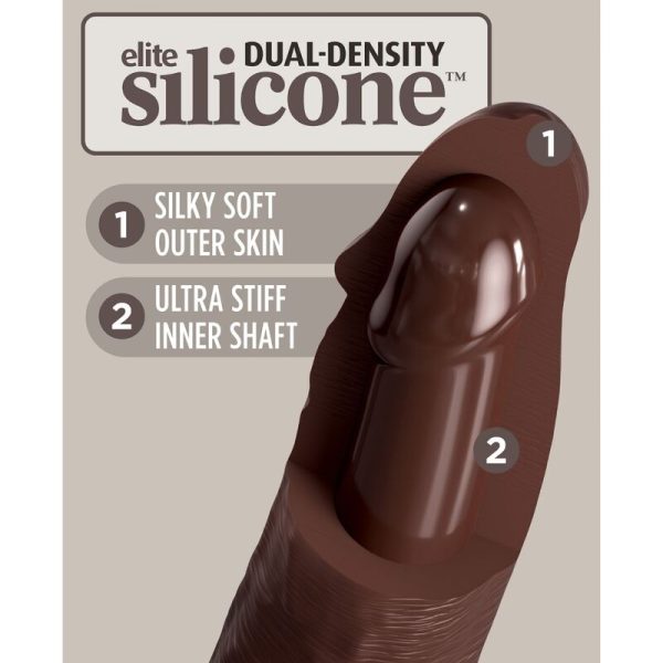 KING COCK - ELITE DILDO REALISTICO IN SILICONE 28 CM MARRONE - immagine 4