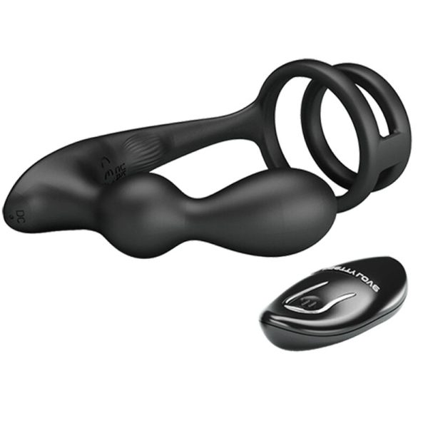 PRETTY LOVE - ANELLO PER PENE MARSHALL CON PLUG ANALE VIBRANTE CON TELECOMANDO - immagine 4