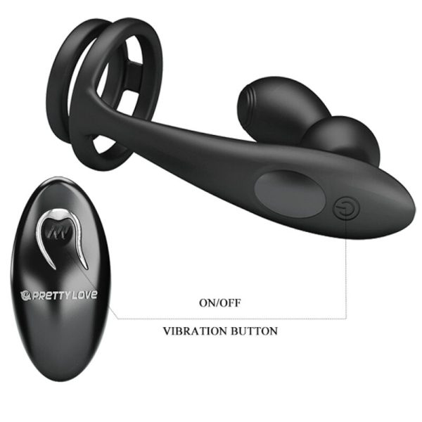 PRETTY LOVE - ANELLO PER PENE MARSHALL CON PLUG ANALE VIBRANTE CON TELECOMANDO - immagine 5