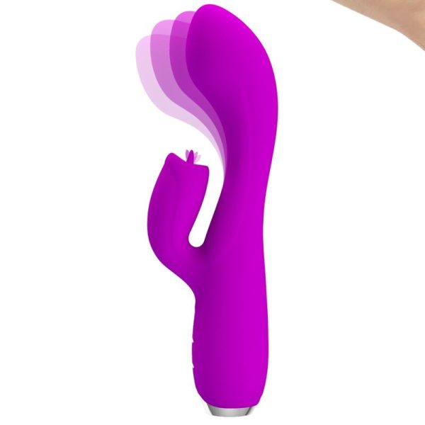 PRETTY LOVE - VIBRATORE RICARICABILE GLORIA RABBIT-VIOLA IMPERMEABILE - immagine 2