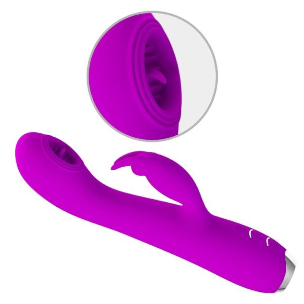PRETTY LOVE - VIBRATORE RICARICABILE RACHEL CON ONDE STIMOLANTI VIOLA - immagine 4