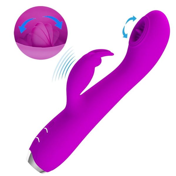 PRETTY LOVE - VIBRATORE RICARICABILE RACHEL CON ONDE STIMOLANTI VIOLA - immagine 5