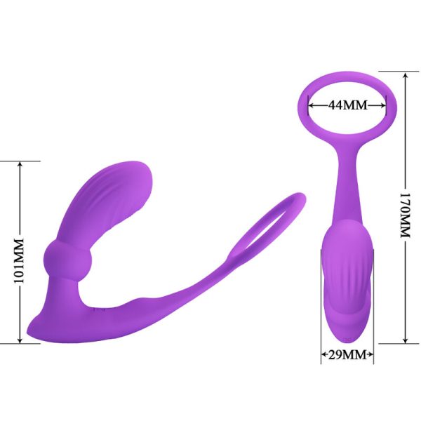 PRETTY LOVE - ANELLO WARREN E VIBRATORE ANALE VIOLA - immagine 4