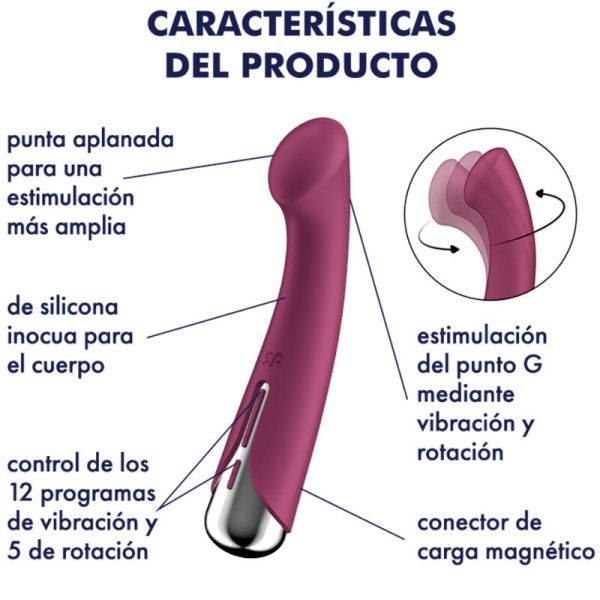 SATISFYER - SPINNING G-SPORT 1 VIBRATORE ROTATORE ROSSO - immagine 5