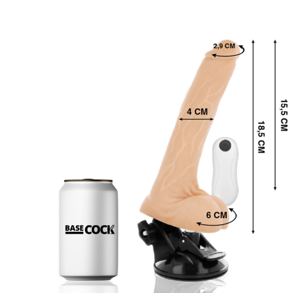 BASECOCK - VIBRATORE ARTICOLABILE TELECOMANDO NATURALE 18.5 CM -O- 4 CM - immagine 2