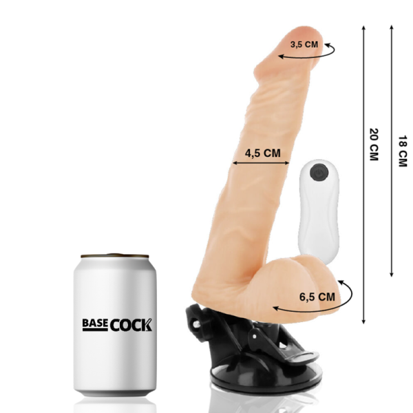 BASECOCK - VIBRATORE ARTICOLABILE TELECOMANDO NATURALE 20 CM -O- 4.5 CM - immagine 2