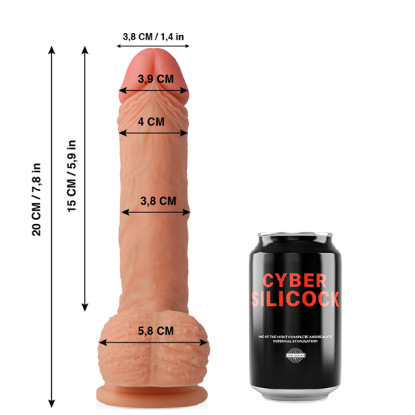 CYBER SILICOCK - SILICONE LIQUIDO MORBIDO ULTRA REALISTICO FREEMAN 20 CM -O- 3.8 CM - immagine 2