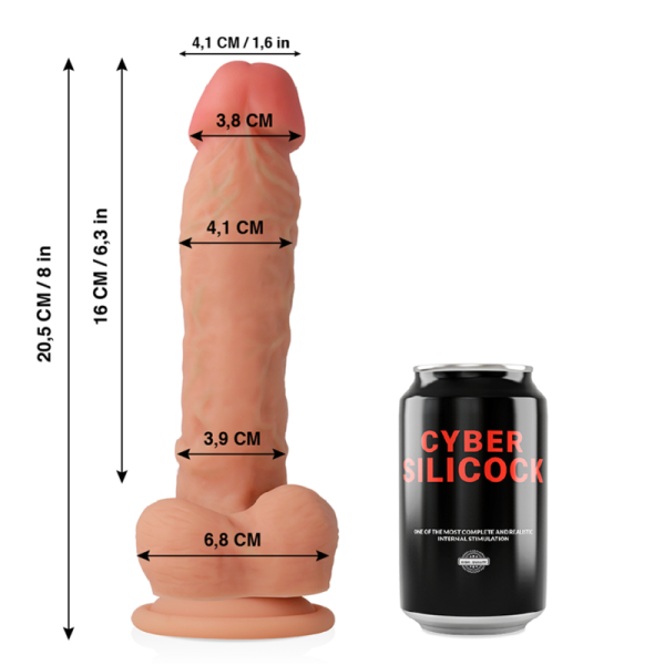 CYBER SILICOCK - DONG IN SILICONE LIQUIDO MORBIDO ULTRA REALISTICO 20.5 CM -O- 4.1 CM - immagine 2