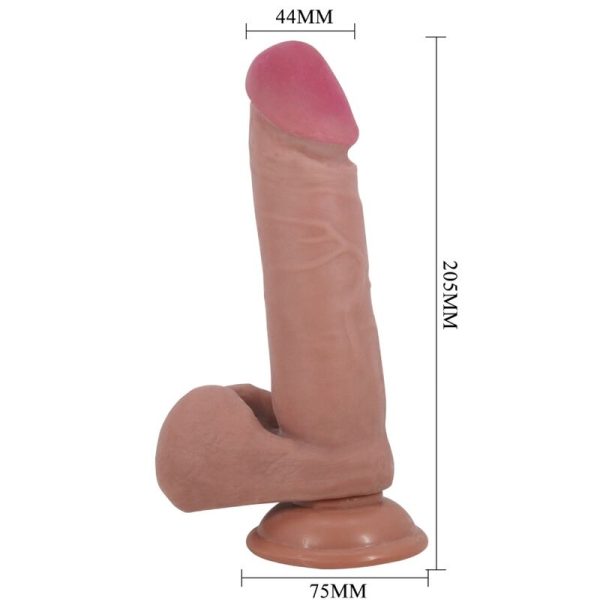 PRETTY LOVE - DILDO REALISTICO SLIDING SKIN SERIES CON VENTOSA SCORREVOLE DELLA PELLE FLESH 20,5 CM - immagine 4