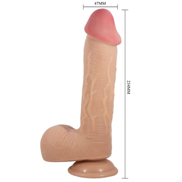 PRETTY LOVE - DILDO REALISTICO SERIE SLIDING SKIN CON VENTOSA SCORREVOLE DELLA PELLE FLESH 23,4 CM - immagine 4