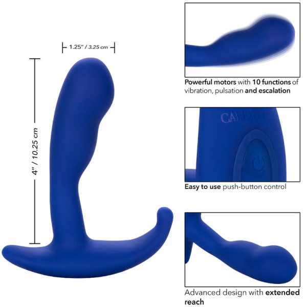 CALEXOTICS - ADMIRAL STIMOLATORE ANALE CURVO E VIBRATORE BLU - immagine 4