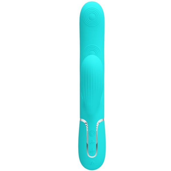 PRETTY LOVE - VIBRATORE MULTIFUNZIONE PERLITA 3 IN 1 G-SPOT VERDE ACQUA - immagine 2