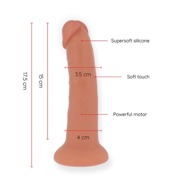 ONINDER - DILDO VIBRATORE PICCOLO BOGOTÁ 9 VELOCITÀ NATURALE 17.5 CM -O- 4 CM - APP GRATUITA - immagine 2