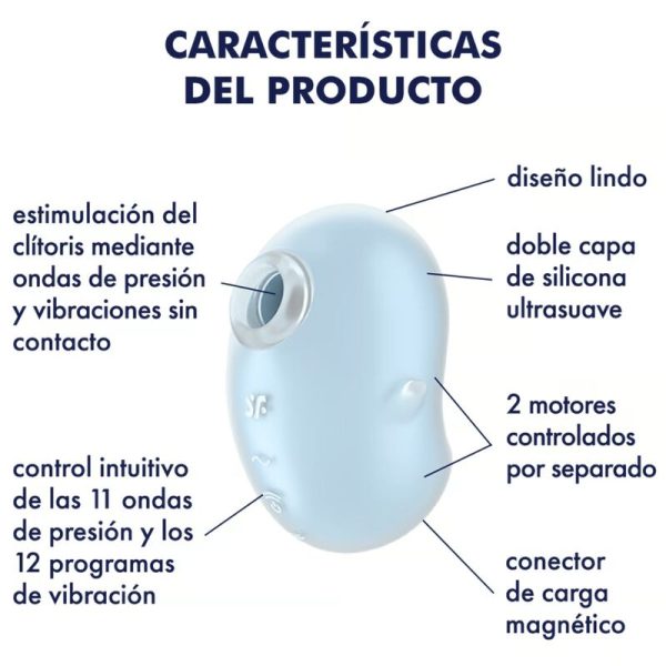 SATISFYER - CUTIE GHOST VIBRATORE LAY-ON AZZURRO - immagine 4