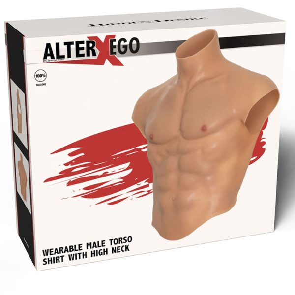 HIDDEN DESIRE - ALTER EGO SILICONE TORSO MASCHILE CAMICIA CON ABS FLESH - immagine 5