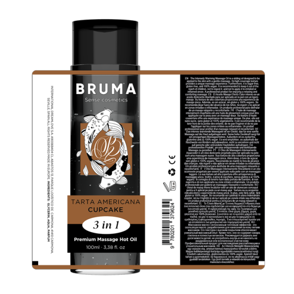 BRUMA - OLIO DA MASSAGGIO PREMIUM EFFETTO CALORE SAPORE CUPACKE 3 IN 1 - 100 ML - immagine 5