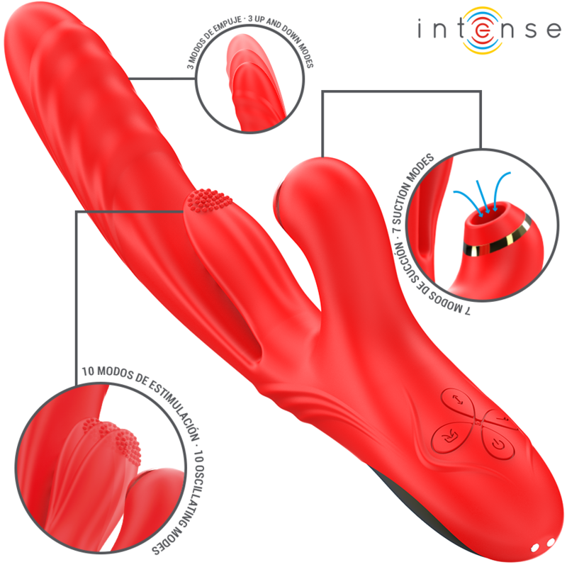 INTENSE - KAROL VIBRATORE MULTIFUNZIONE SPINTA  STIMOLAZIONE  ONDE STIMOLANTI ROSSO