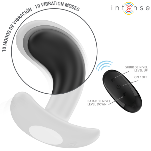 INTENSE - CHANDLER ANAL PLUG 10 VIBRAZIONI NERO TELECOMANDO - immagine 4