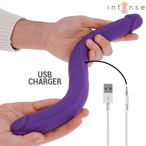 INTENSE - GUNTER DILDO DOPPIO VIBRATORE 40 CM VIOLA TELECOMANDO - immagine 3