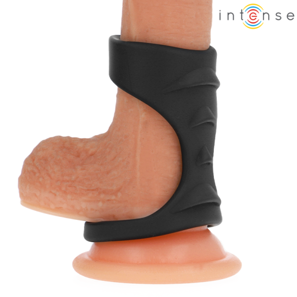INTENSE - THEO DOPPIO ANELLO PER PENE IN SILICONE MODELLO NERO 3 - immagine 2