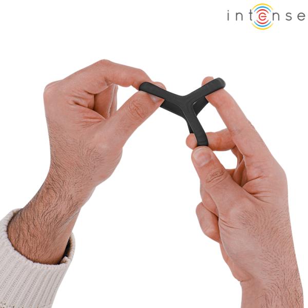 INTENSE - CARSON DOPPIO ANELLO PER PENE IN SILICONE MODELLO NERO 4 - immagine 3