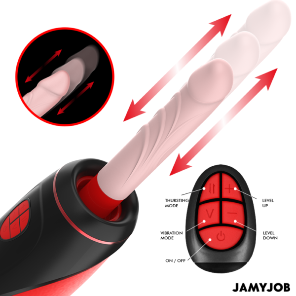 JAMYJOB - PYSTON BASE MASTURBATORE AUTOMATICO CON DILDO TELECOMANDO - immagine 2