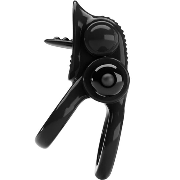 PRETTY LOVE - PASSIONATE RING DOPPIO ANELLO VIBRANTE + STIMOLATORE CLITORIDE NERO - immagine 2