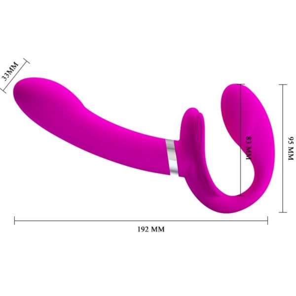 PRETTY LOVE - VALERIE VIBRATORE DOPPIO STRAP-ON 12 VIBRAZIONI VIOLA - immagine 4